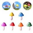 thumbnail image 4 of Raindrops Cute Mini Mushroom Figurines Wood Assorted Color 6Pcs Gardens Plants Micro Landscape, 4 of 8