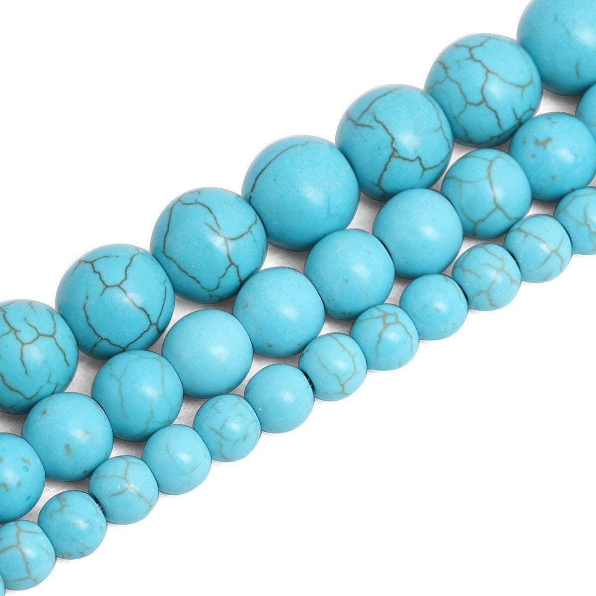 Round Faceted Blue Sandstone Gemstone Loose Beads Jewelry Making Beads 15" DIY 