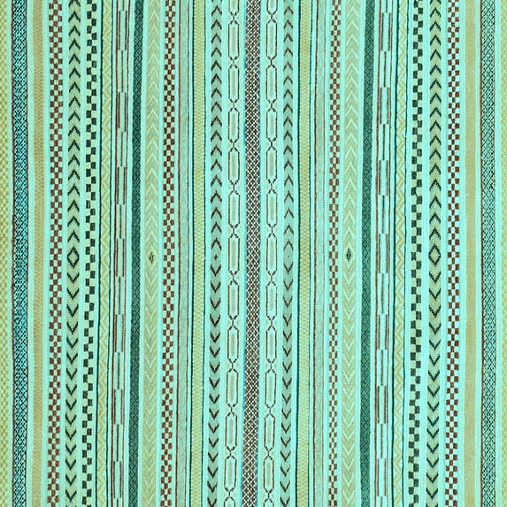 Ahgly Company Indoor Square Abstract Light Blue Modern Area Rugs, 5' Square
