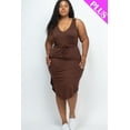 thumbnail image 6 of Curvy Drawstring Sleeveless Midi Dress, 6 of 9
