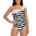thumbnail image 5 of 2Cv Pattern Sexy One Shoulder One Piece Swimsuit New Mesh Patchwork Swimwear Monokini 2Cv French France Oldtimer Classic Car, 5 of 5