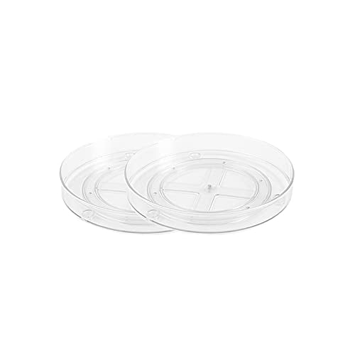 Plastic Lazy Susan for Fridge Refrigerator Pantry 2-Pack 11-Inch Lazy Susan Spice-Rack Storage Roninkier Clear Lazy-Susan Turntable Cabinet-Organizer