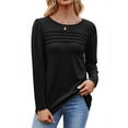 thumbnail image 3 of Fantaslook Long Sleeve Shirts for Women Fall Dressy Casual Blouses Fashion Pleated Tunic Tops, 3 of 8