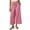 Pink, variant on Plaid Wide Leg Pants for Women Elastic Waist Baggy Summer Beach Capris Lightweight Casual Lounge Trendy Trousers Coffee L