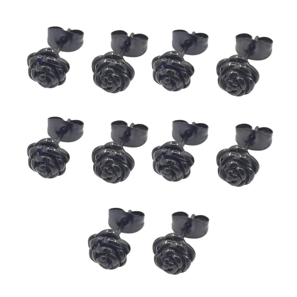 Pendientes de 5 piezas, aretes redondos, regalos geométricos, accesorios de joyería, cartílago, abalorio de boda a la moda para mujeres y Ropa, zapatos y accesorios Miscelánea alfiler negro Minnieouse AP009678-03B