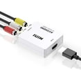 thumbnail image 2 of KOMI RCA to HDMI Converter, AV to HDMI Adapter 1080P Mini RCA Composite CVBS Video Audio Converter Adapter Supporting PAL/NTSC for TV/PC/PS2/PS3/STB/Xbox/VCR/DVD (White), 2 of 5