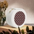 thumbnail image 6 of Yiaed Skull colorful flower Print Travel Jewelry Case Bridesmaid Gift Boxes Jewelry Travel Organizer Small Round Jewelry Box Mini Storage-White, 6 of 7