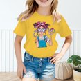 thumbnail image 2 of XEGLSBU Girls T Shirts Size 10 Kid Girls Cute Graphic Round Neck Short Sleeve Tee Summer Casual T Shirt Yellow Size 5-6 Years, 2 of 5
