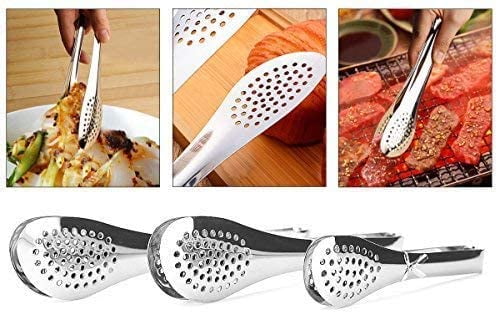 Stainless Steel Kitchen Tongs Heavy Duty Serving Food Tong Salad Tongs BBQ Tongs 