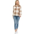 thumbnail image 6 of MixMatchy Women's Long Sleeve Sherpa Half Zip Up Checkered Print Soft Pullover, 6 of 6
