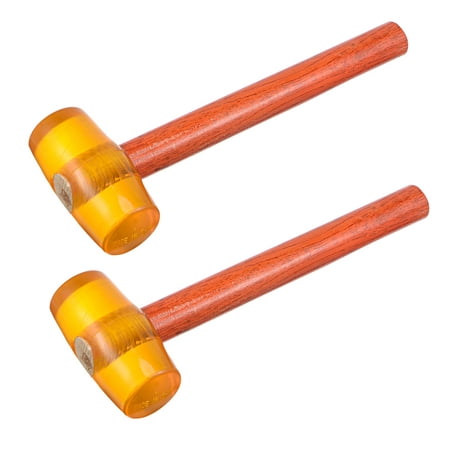 

Uxcell 10 Ounce Rubber Mallet Lightweight Double Face Hammer with Wood Non-Slip Handle 2 Pack