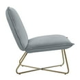 thumbnail image 4 of Linon Mavis Accent Chair Upholstered in Light Gray Velvet with Gold Metal Legs, 4 of 16