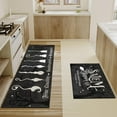 thumbnail image 4 of Faptoena Halloween Kitchen Mat Set of 2,Black Happy Halloween Witch Broom Floor Mats and Rugs Non Skid Washable for Kitchen Home Decor,Halloween Decorations and Accessories (17"x47"+17"x30"), 4 of 6