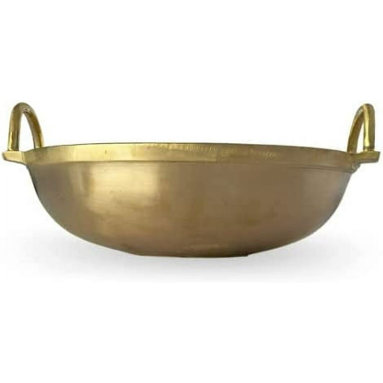 Heavy Duty Bronze Wok Indian Cooking Pot (Approx. 8 Inches), Serveware/ Kitchenware/Tableware/Cookware, Pack of 1 