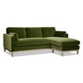 thumbnail image 3 of Jennifer Taylor Home Knox 89" Modern Farmhouse Performance Velvet Reversible Living Room Chaise Sectional Sofa Couch in Olive Green, 3 of 8