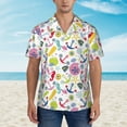thumbnail image 5 of Uemuo Undersea Seahorse Printed Regular Fit Short Sleeve Casual Hawaiian Shirt for Men,Aloha shirt,Tropical shirt,Floral print shirt,Vacation Beach shirt-, 5 of 9