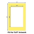 thumbnail image 2 of Yellow Picture Frame Mat for 9x14 Frames - Fits 7x11 Photos - 25 Mats, 2 of 7