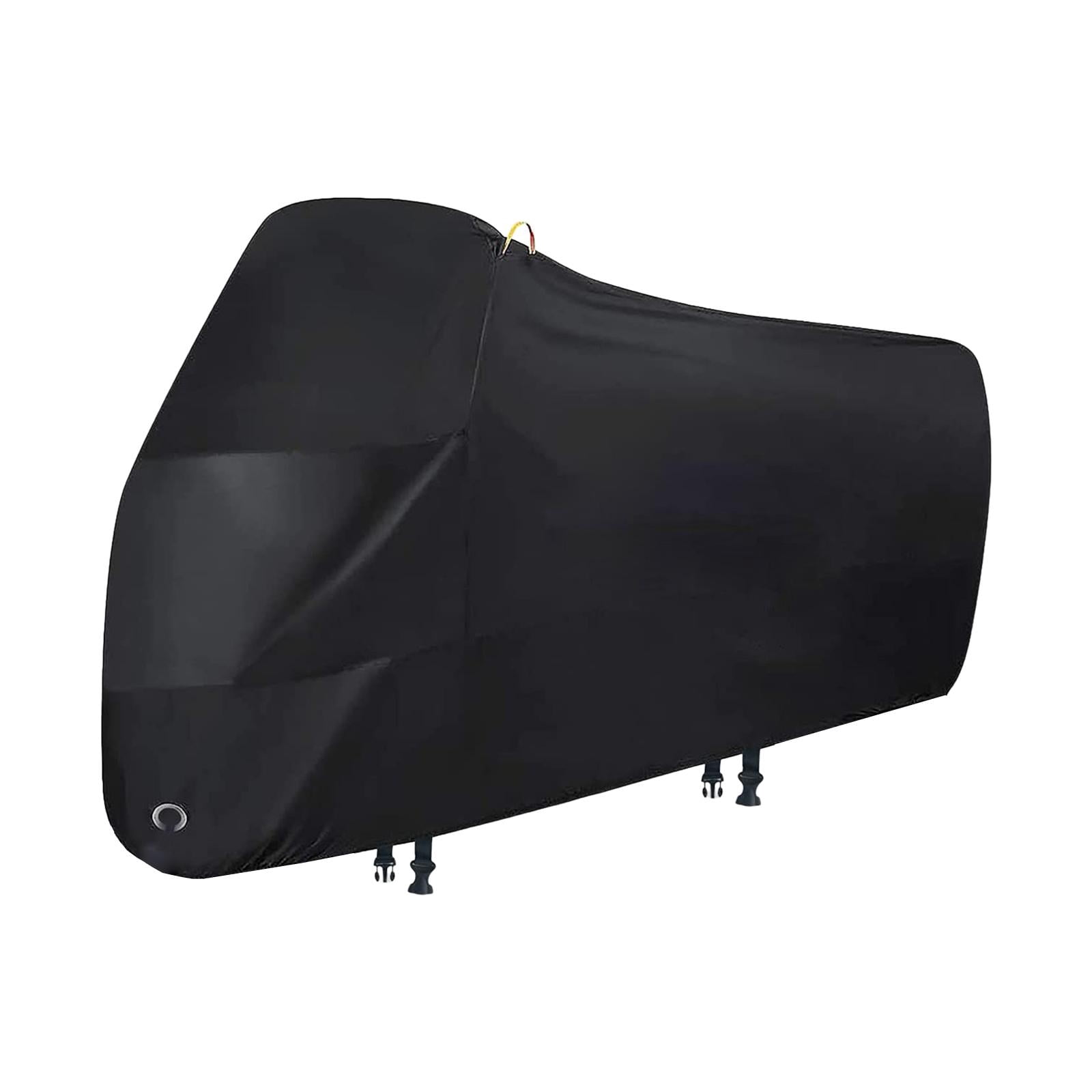 funtasica Motorcycle Cover Motorbike Waterproof Dustproof Cover Vehicle Cover 200x70x110cm Black for All Season Protection from Snow Dust Sun