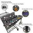 thumbnail image 2 of Shopping Cart Cover for Baby, 100% Cotton Sitting Area, with Bottle Strap and 6.5" Cell Phone Holder Toddler 2-in-1 High Chair Cover Summer Grocery Cart Cushion for Boy or Girl, Large, Star Print, 2 of 3