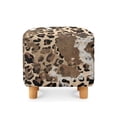 thumbnail image 2 of SCRAWLGOD Cow Leopard Print Beige Brown Ottoman Cover, Washable Square Cover with Non Slip Bottom Soft Foot Stool Protection Universal Fit for Most Footrest Sofa, 2 of 7