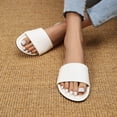 thumbnail image 4 of Mepaouo Women's Flat Sandals Open Toe Slip on Leather Slide Comfortable Fashion Beach Slippers Shoes, 4 of 8