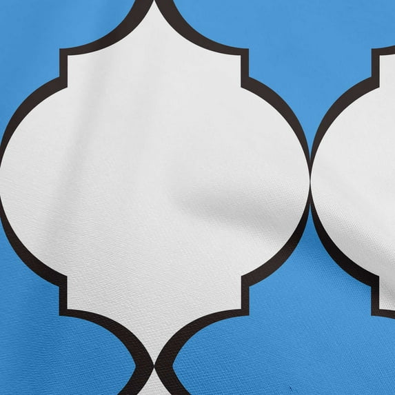 oneOone Silk Tabby Medium Blue Fabric Quatrefoil Sewing Fabric By The Yard Printed Diy Clothing Sewing Supplies 42 Inch Wide