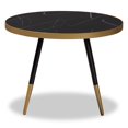 thumbnail image 1 of Baxton Studio Lauro Round Marble Print Metal Coffee Table in Black and Gold, 1 of 6