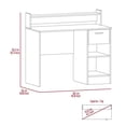 thumbnail image 3 of FM FURNITURE Charlette Computer Desk with 2 Shelves Gray Engineered Wood, 3 of 6