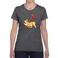 thumbnail image 1 of Welsh Corgi W Heart Balloon T-Shirt Women -Image by Shutterstock, Female x-Large, 1 of 4