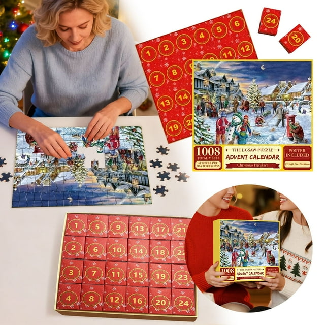 24 Day Christmas Advent Calendar Set with Assorted Figures and Festive Ornaments for Party Countdown