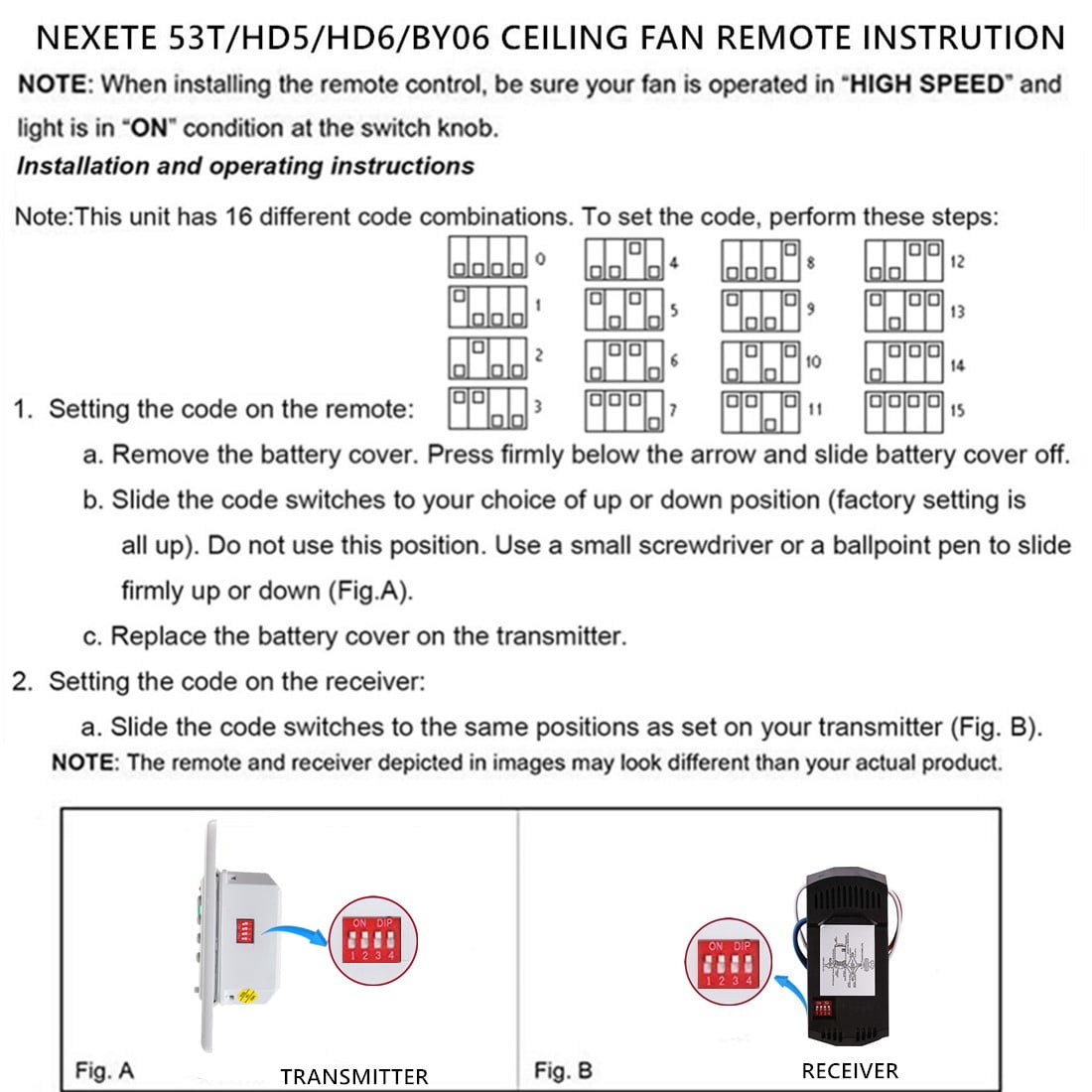Hampton Bay Ceiling Fan Remote Dip Switch Settings Shelly Lighting