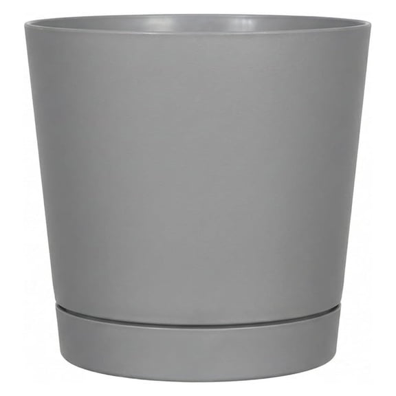 Full Depth Round Cylinder Pot, Glossy Gray, 8-Inch (10080)