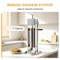 thumbnail image 6 of Hakka 7L/15lb Stainless Steel Vertical Sausage Stuffer, 2-Speed Manual Meat Filler with 4 Stuffing Nozzles, 6 of 8