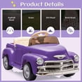 thumbnail image 5 of Xuanlur 12V 7AH Ride on Toys for Kids, Licensed Chevrolet 3100 Pickup Ride on Truck w/Parents Control, Electric Cars w/Storage Space, 3-Speeds, LED Lights, Music, Retro Style, Purple, 5 of 7