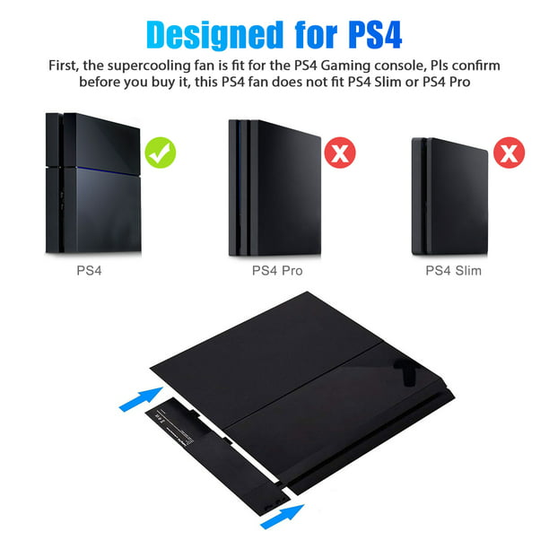 Cooling Fan for PS4, Slim, TSV External USB Cooler Auto Temperature Controlled Radiator Compatible With Sony PlayStation 4 Console - Walmart.com
