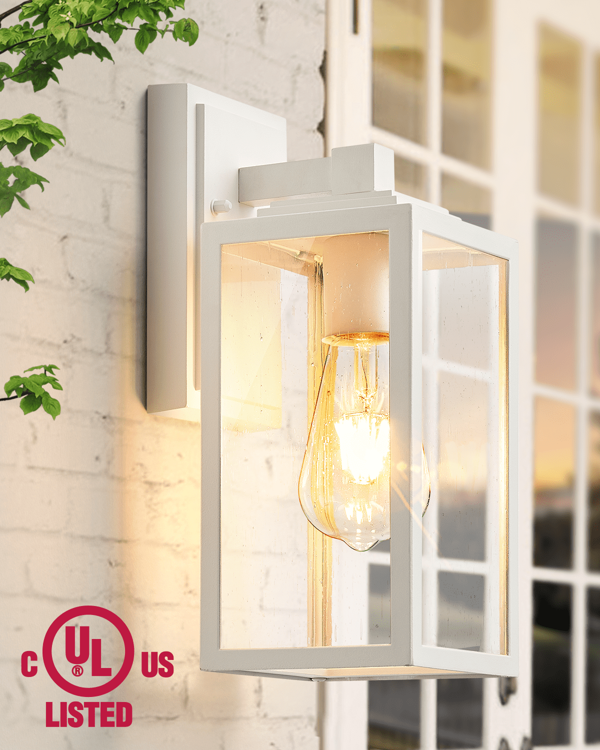 VIANIS 2 Pack Outdoor Light Fixture, White Outside Wall Lighting Lantern, Anti-Rust Porch Lights Outdoor, 100% Aluminum Exterior Lights for House, Patio, Doorway