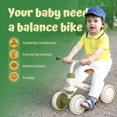 thumbnail image 3 of Babyomi Baby Balance Bike, Toddler Baby Bicycle with Soft Seat and 4 Silence Wheels, Toddler Balance Bike for Outdoor Bike Riding, Green, 3 of 8
