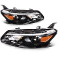 thumbnail image 3 of Pair Black Clear Headlights Assembly Left+Right For 2016 2017 2018 Chevy Malibu, 3 of 8