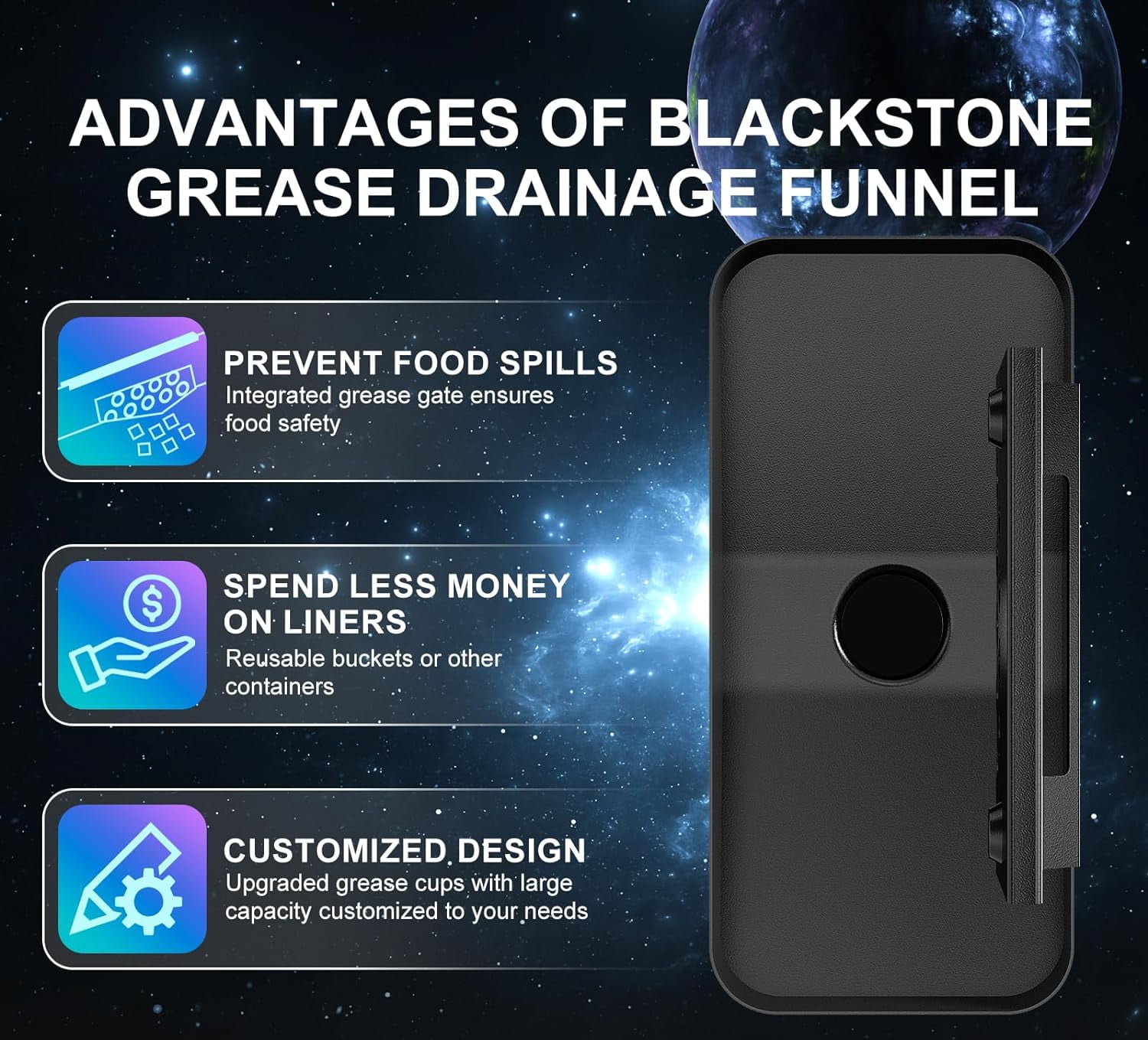 Upgraded Blackstone Grease Catcher for Blackstone,Integrated Blackstone Grease Trap with Magnetic Durable,Innovative Blackstone Griddle Accessories