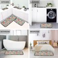 thumbnail image 5 of Dailycode 2 Pcs Kitchen Rug Set Non Slip Absorbent Soft Floor Mats for Kitchen Bathroom Watercolor Blooming Wildflowers 19.7"x27.6"+19.7"x47.2", 5 of 7