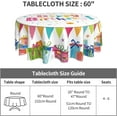 thumbnail image 4 of Birthday Gift Colorful Stars Funny Round Tablecloth Waterproof Wipeable Tablecloth Cover Home Restaurant Kitchen Picnic Party Decoration 60 Inch Circular Tablecloth for 20-47 Inch, 4 of 6