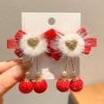 thumbnail image 3 of Accessoires Cheveux Rouges Nouvel An 2026 Nouveau Style Pince à Nœud Mignonne Épingle à Cheveux en Peluche Ornement Cheveux Paire, 3 of 8