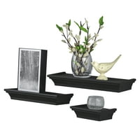 Mainstays 3-Piece Decorative Shelf Set 6"W, 12"W, 14"W, Black