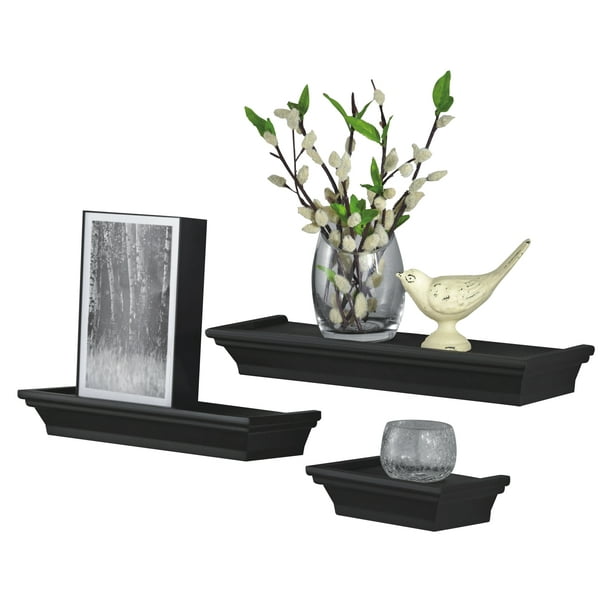 Mainstays Decorative Black Molded, What Size Wood For Floating Shelves