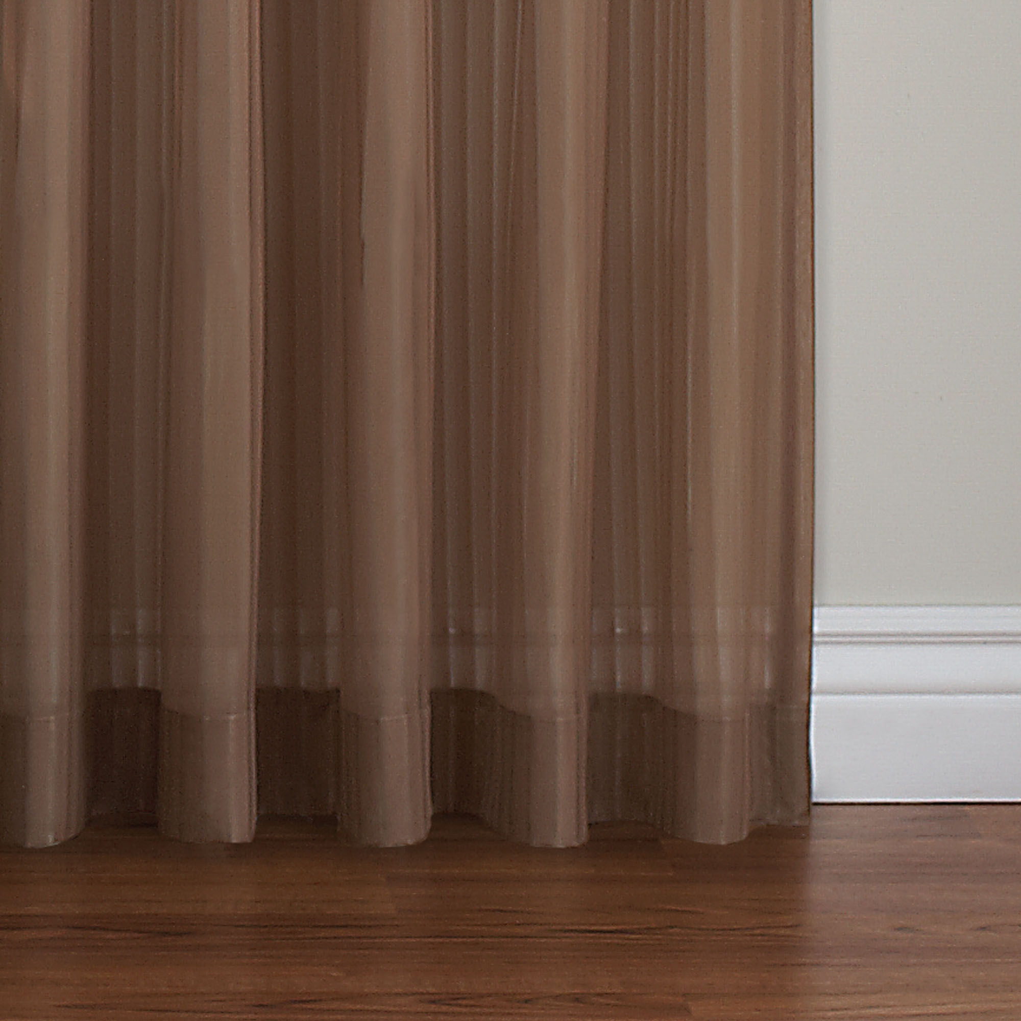Better Homes & Gardens Vertical Stripe Rod Pocket Sheer Curtain Panel, 52" x 84", Beige/Clay - image 5 of 5