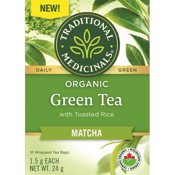 Traditional Medicinals Green Tea Matcha, 16 Wrapped Tea Bags