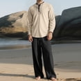 thumbnail image 1 of Blusas y camisas de manga larga con cuello redondo para hombre, jersey informal con capucha, pantalones deportivos lisos de manga larga, chándal de dos piezas con cintura elástica, blusa y pantalón de, 1 of 9
