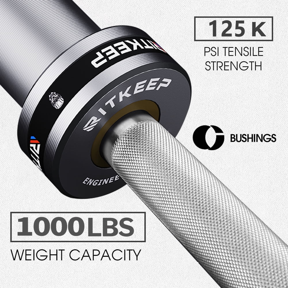 RitKeep Fitness 7ft Olympic Barbell Weight Bar, 1000 LBS Max Capacity for Weightlifting