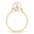 thumbnail image 2 of Angara Japanese Akoya Cultured Pearl and Diamond Bypass Ring in 14K Yellow Gold for Women | June Birthstone Jewelry for Her, 2 of 7