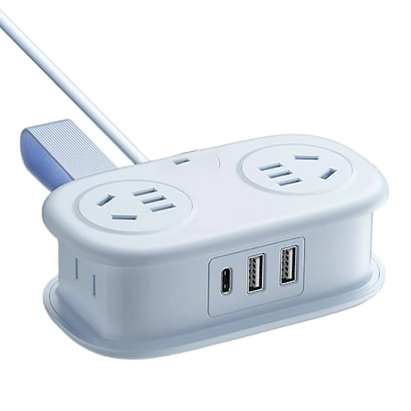 Hearth & Gear Bande d'Alimentation Cinq en un avec Ports USB, Rallonge Parasurtenseur Bande d'Alimentation, Portable pour Voyage Recharge Intelligente USB Répondant aux Besoins de Divers Appareils Concentrateur Maison Intelligente Maison Intelligente